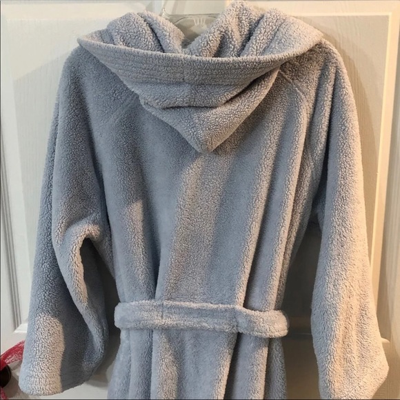 IRelax Unisex Light Blue Hooded Robe Sz Lg - Picture 7 of 11